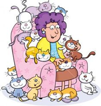 Cat Lady Cartoon